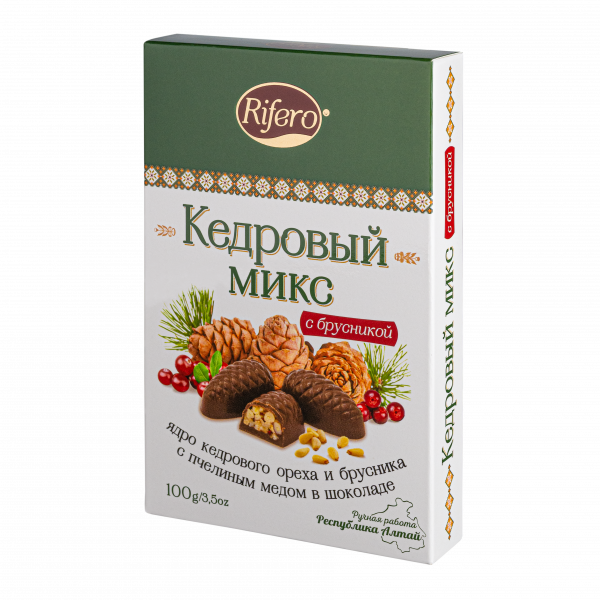 №1 Риф и ко Конфеты "Кедровый микс БРУСНИКА" 100г    в Балахне