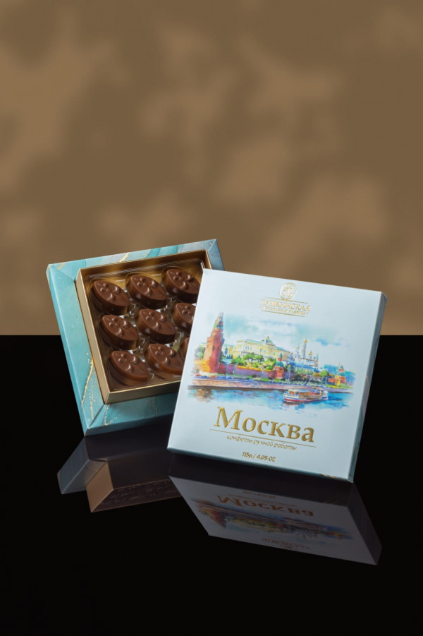 №1 Пушкинская фабрика Конфеты Миндаль (Москва), 115г(голубая коробка) в Балахне