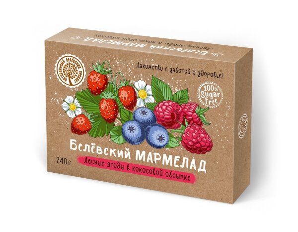 №2 Мармелад белевский на фруктозе 240г "ЛЕСНЫЕ ЯГОДЫ"  в Балахне
